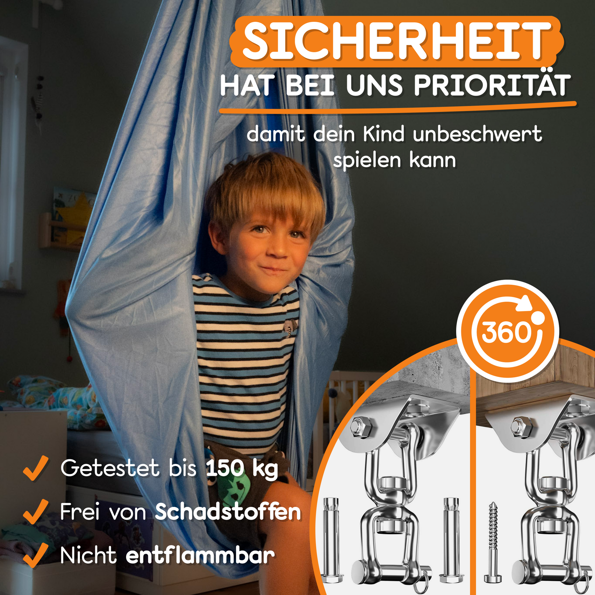 Nubbli Therapieschaukel 150 x 280 cm - doppellagig